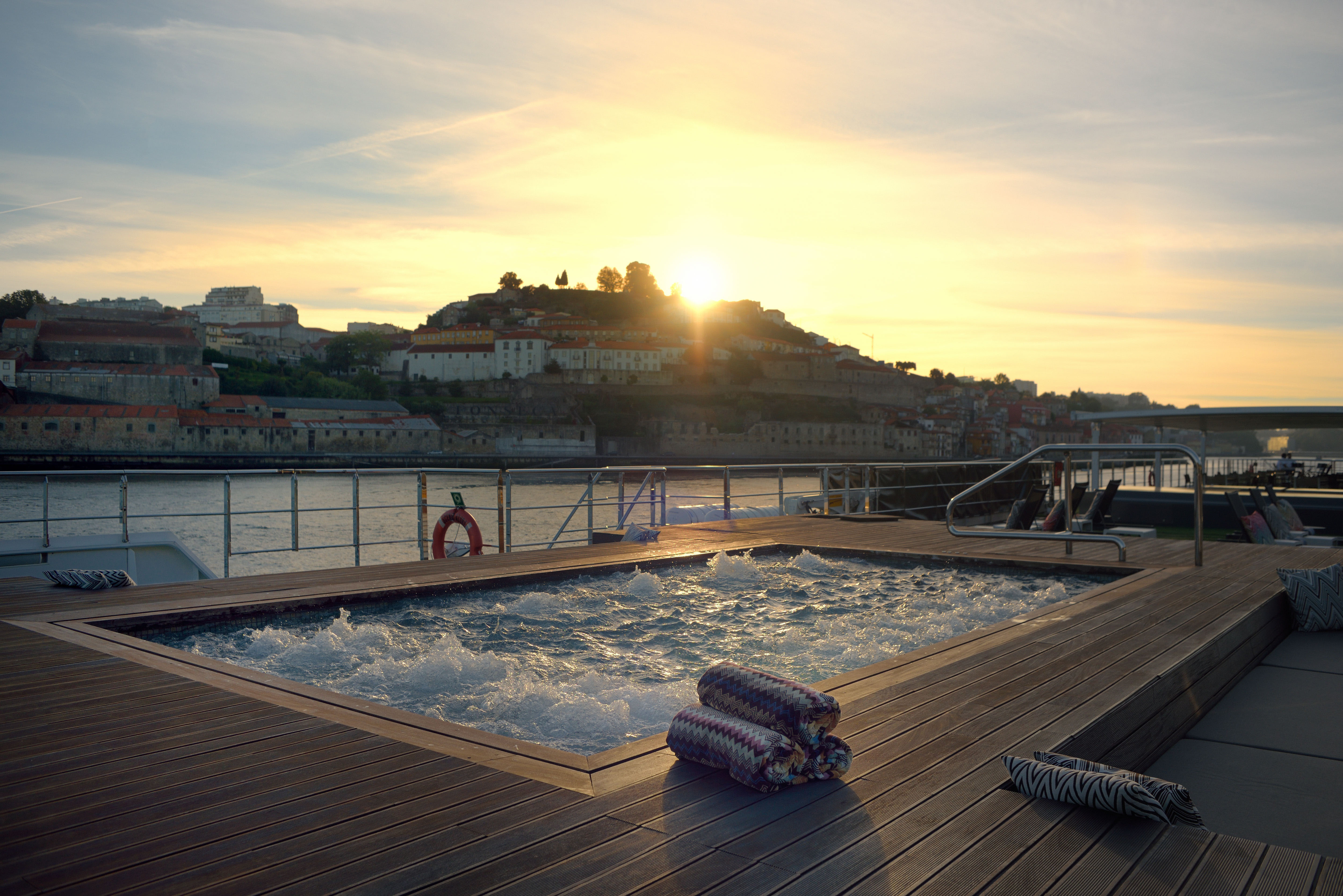 The Vitality heated pool located up on the Sun Deck is perfect for unwinding after a days sightseeing