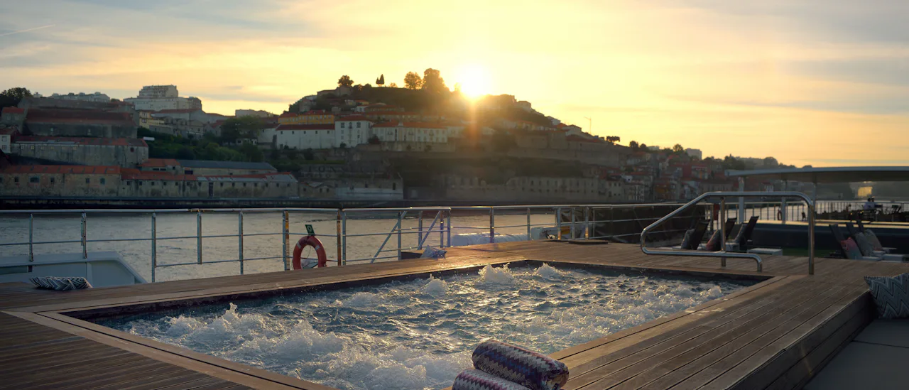 The Vitality heated pool located up on the Sun Deck is perfect for unwinding after a days sightseeing