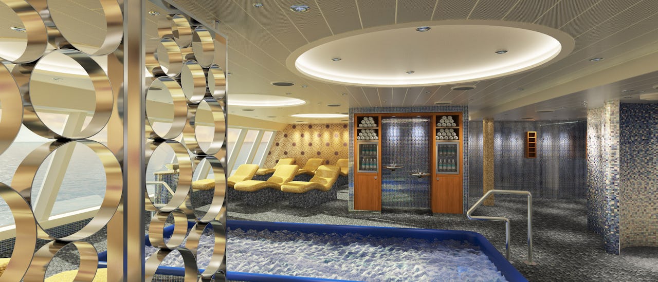 Heated thermal beds in the spa