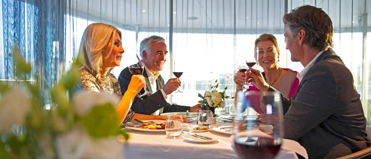 Crystal Dining Restaurant is the Amber ship's open-seating Dining Room