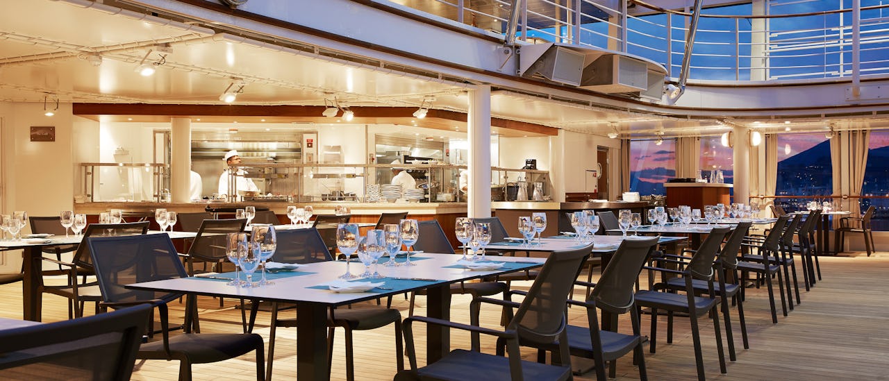 The Grill features lava stone cooking at its finest.