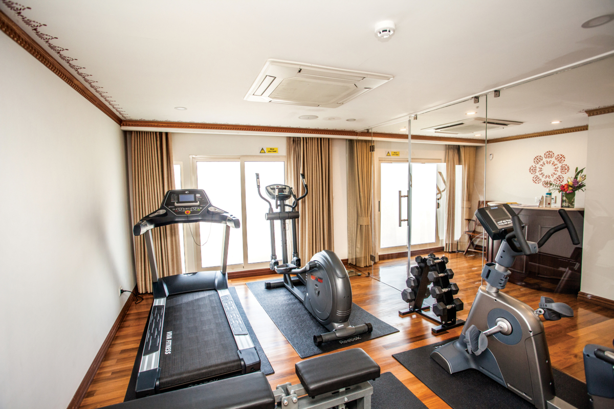 The fitness centre on board offers modern exercise equipment