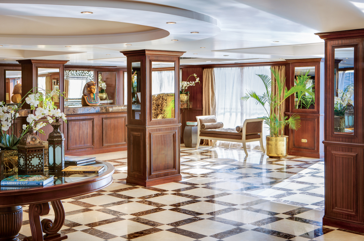 You are welcomed aboard through a welcoming lobby