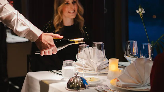 Celestyal - Dining Wine Being Poured