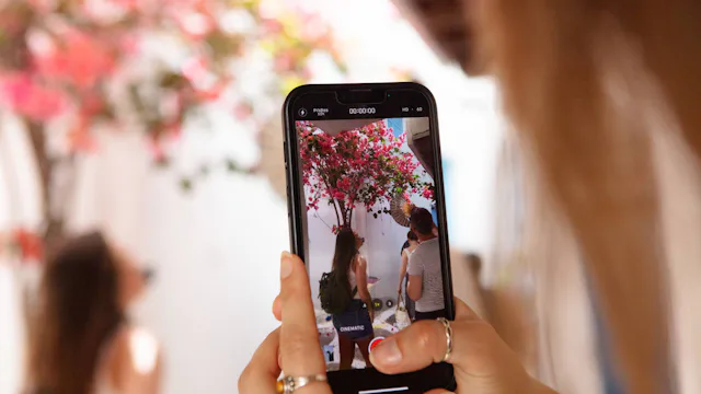 Celestyal - Mykonos - Taking photo of blossom