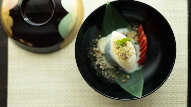 Crystal Cruises - Umi Uma, Chocolate Soufflé Cake Served with Homemade Sesame Ice Cream 2