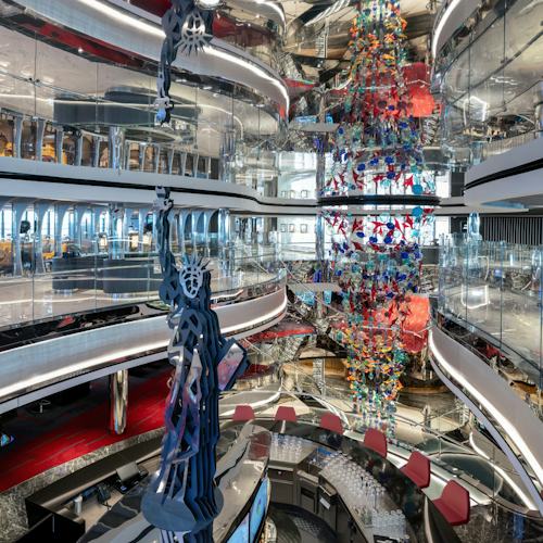MSC Seascape - Incanto del Mare Venini Sculpture Installation Stairs MSC Signature Casino Statue of Liberty Liberty Plaza