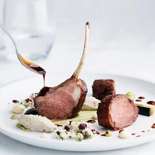 P&O Cruises - Dining - The Epicurian - Miso Rack and Slow Cooked Lamb Belly