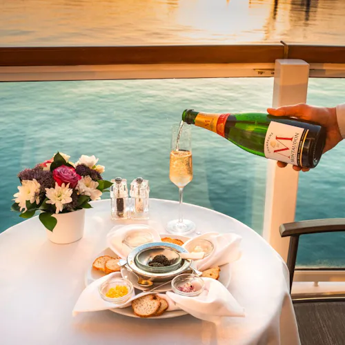 Seabourn - Champagne and caviar on the balcony