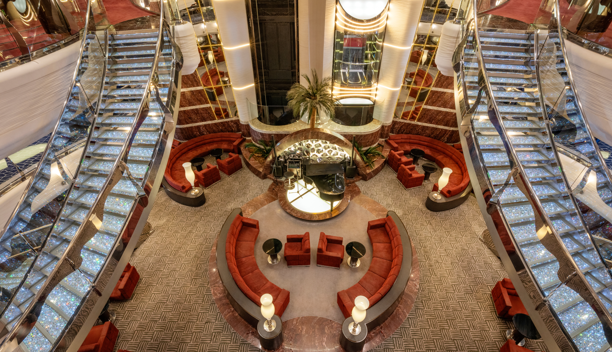 MSC Fantasia - Atrium Swarovski Crystal Staircases
