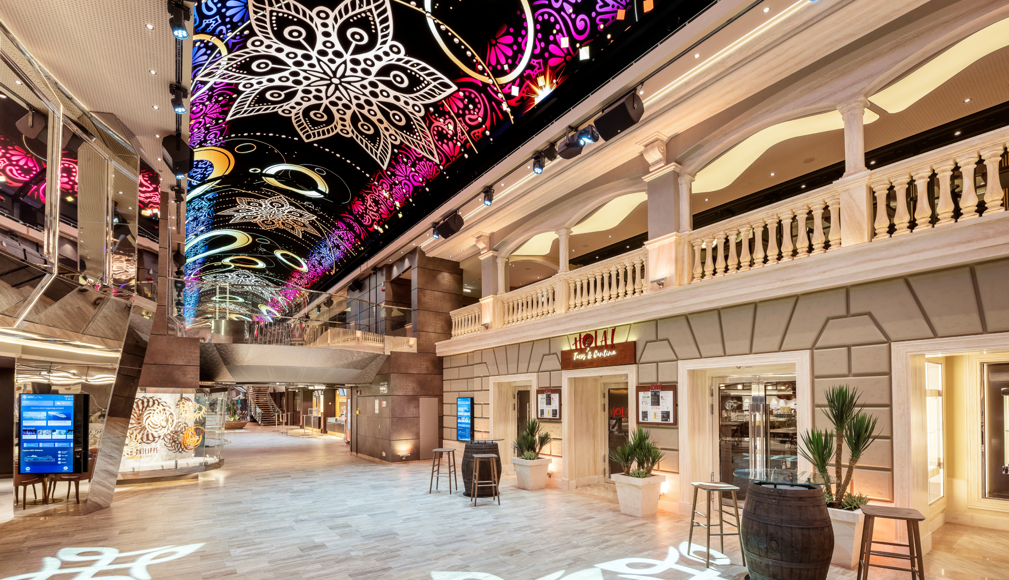 MSC Virtuosa - Galleria Virtuosa Promenade Hola! Tacos & Cantina LED dome