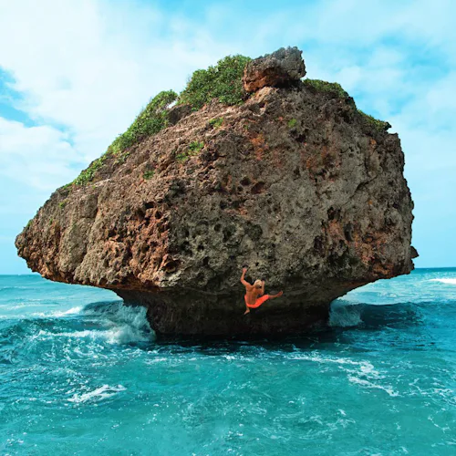 Barbados Rock at sea