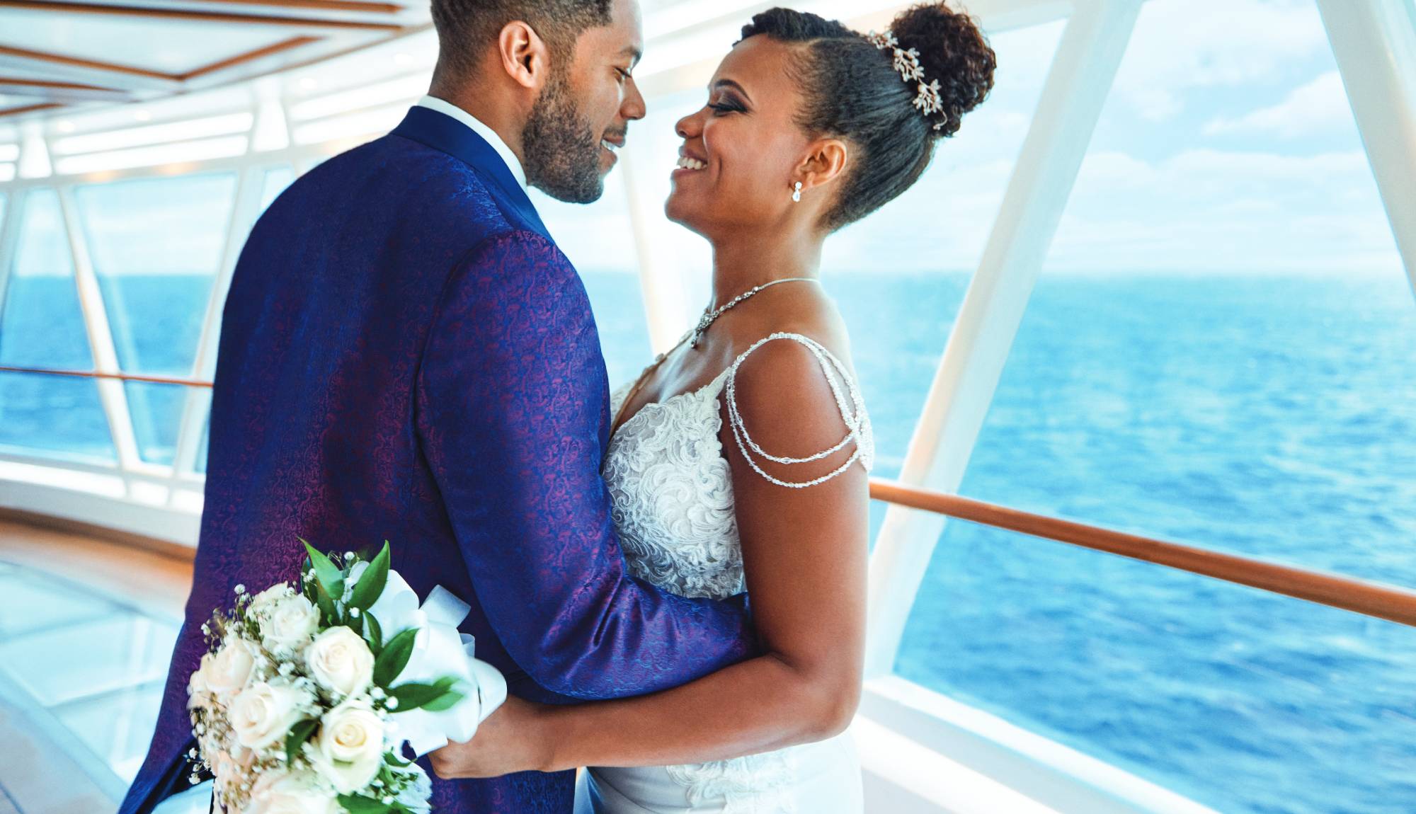 Weddings at Sea - Couple married on the skywalk Princess Cruises