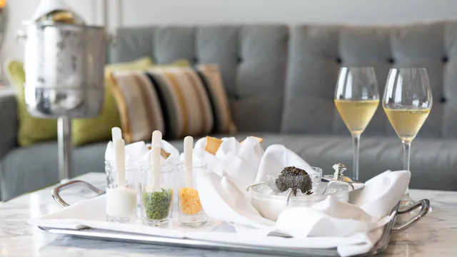 Crystal Cruises - In Suite Dining Champagne Caviar