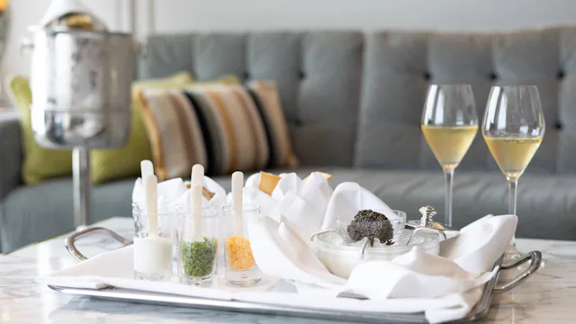 Crystal Cruises - In Suite Dining Champagne Caviar