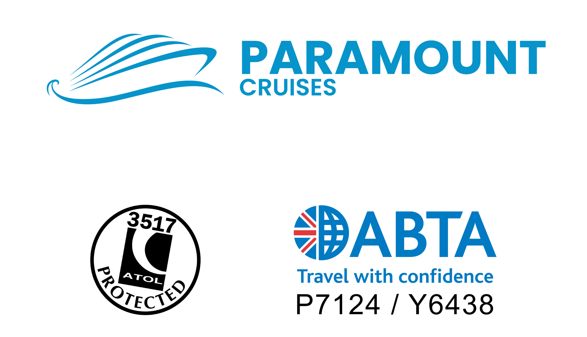 Paramount Cruises logo, ABTA and ATOL protected