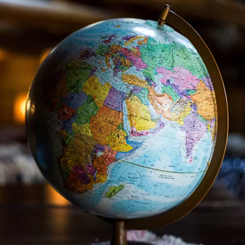 A globe on a table