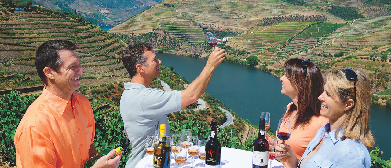 Guests wine tasting on the Douro