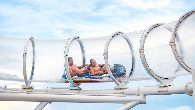 Guests on Aqua mouse onboard Disney Wish