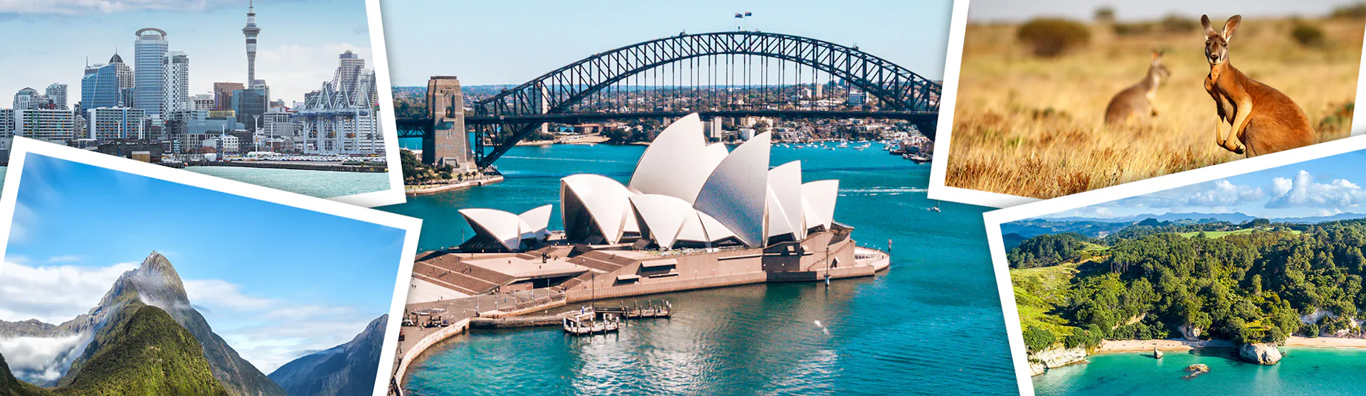 Collage of images from Australia and New Zealand