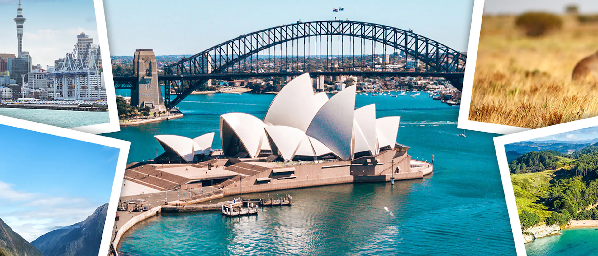 Collage of images from Australia and New Zealand