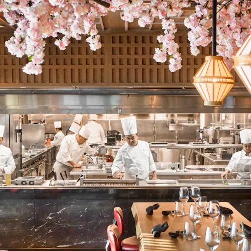 Chefs preparing the menu at Sakura