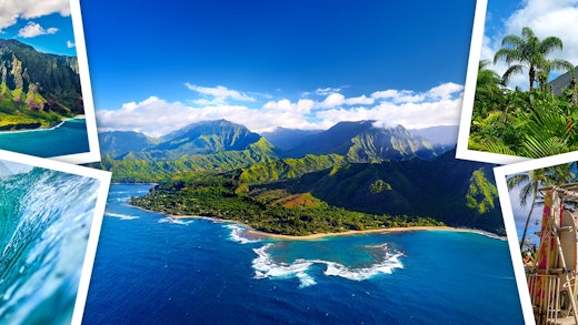 A collage of images from Hawaii