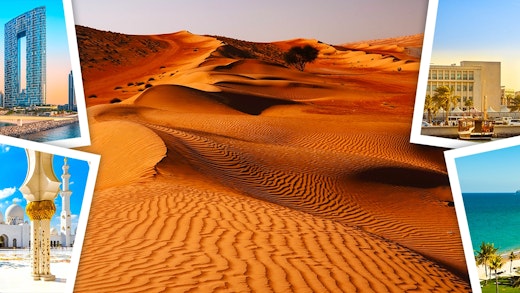 A collage of images from the Middle East and UAE