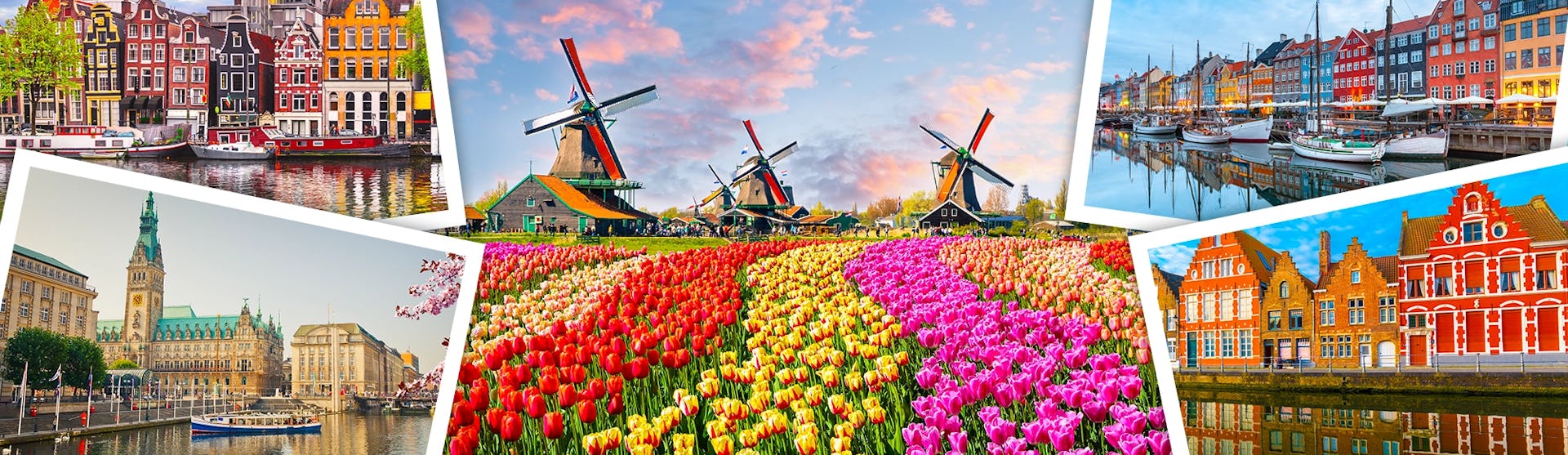 A collage of images from Northern Europe