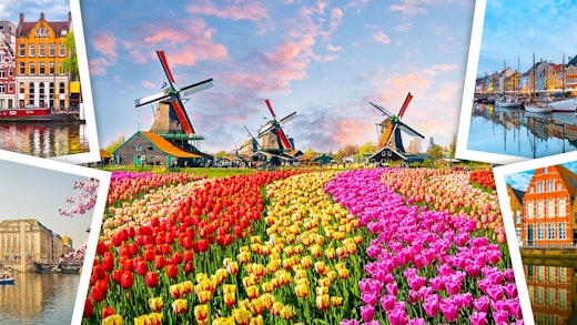 A collage of images from Northern Europe