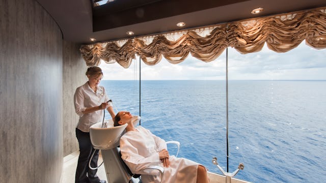 Guest receiving a beauty treatment