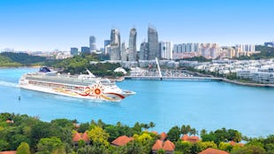 Norwegian Sun sailing into Singapore