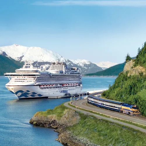 Sapphire Princess with Denali Train in Alaska