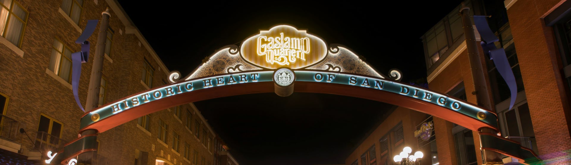 Gaslamp Quarter, the historic city center in San Diego, California