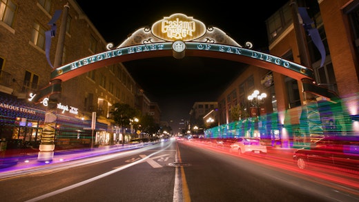 Gaslamp Quarter, the historic city center in San Diego, California