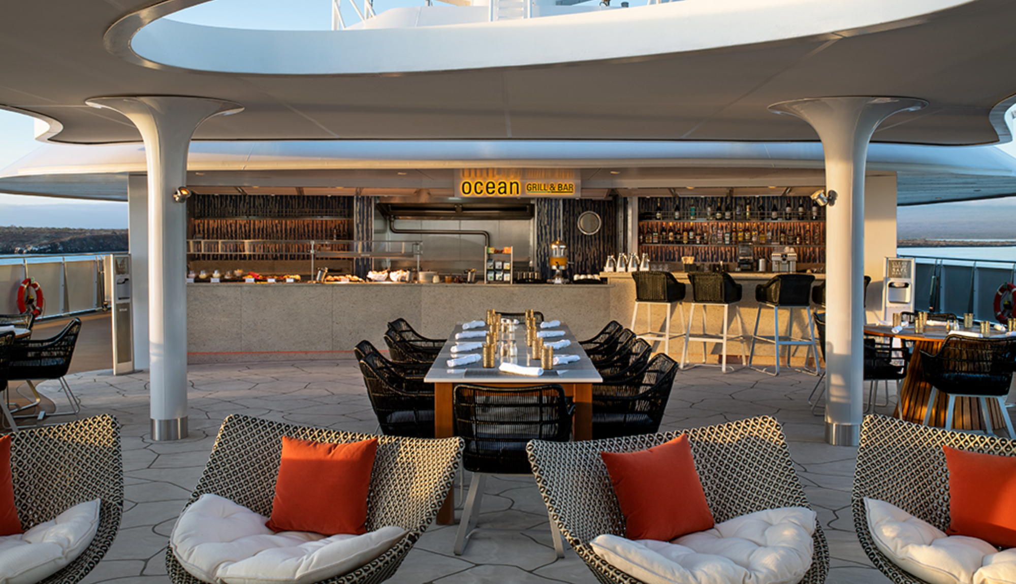 Resatuarant onboard Celebrity Cruises Celebrity Flora in the Galapagos Islands