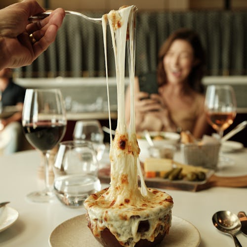 French onion soup served in the Grand Bistro