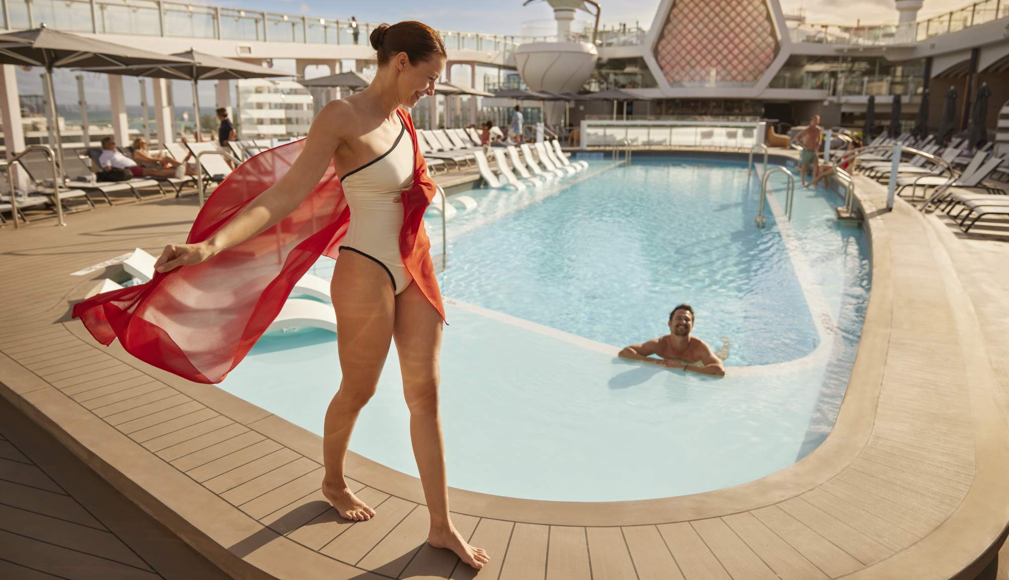 Pool deck onboard Celebrity Cruises Celebrity Beyond