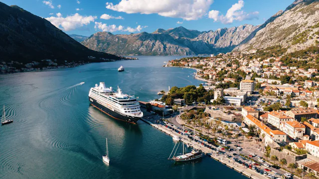 Azamara ship docked in Kotor, Montegnegro