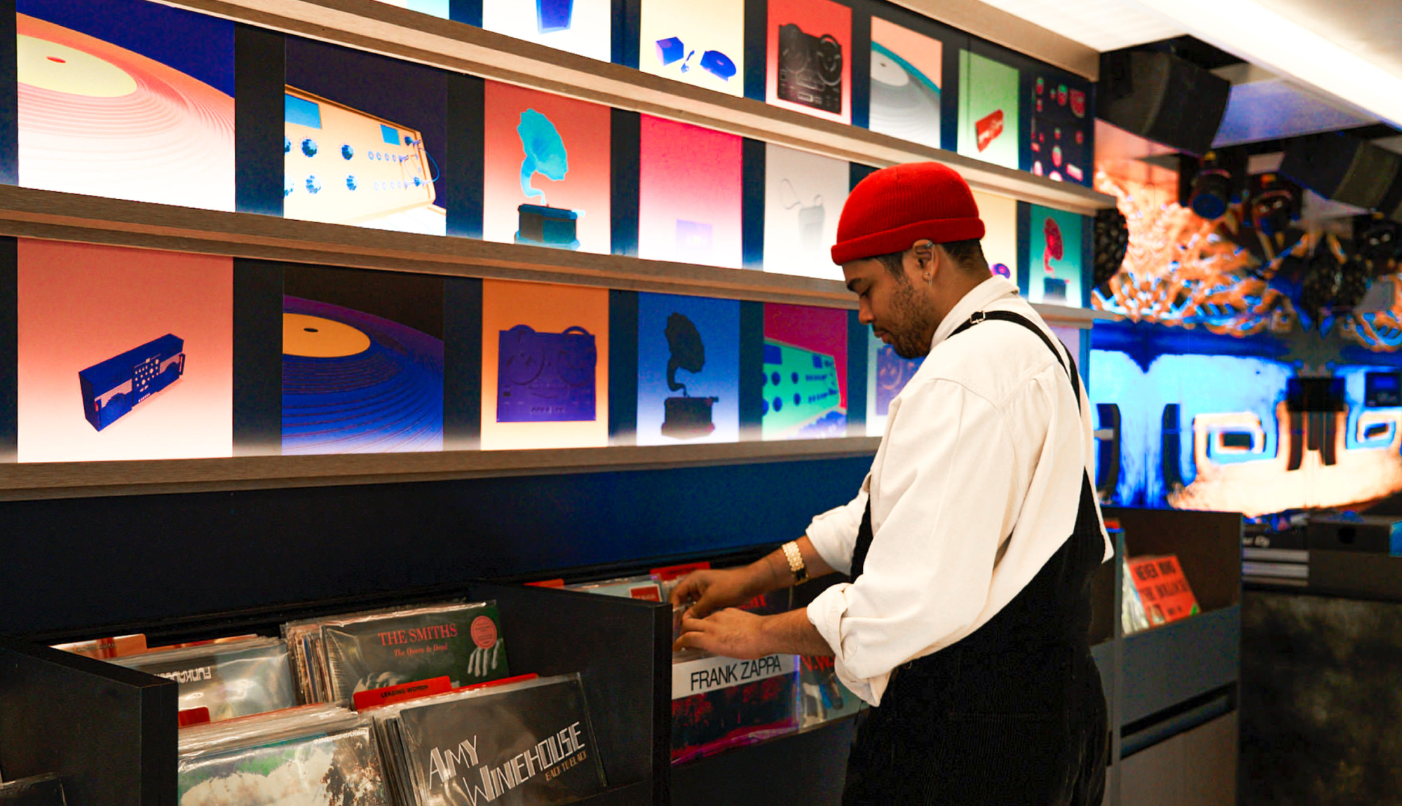 Listening to vinyl records onboard Virgin Voyages