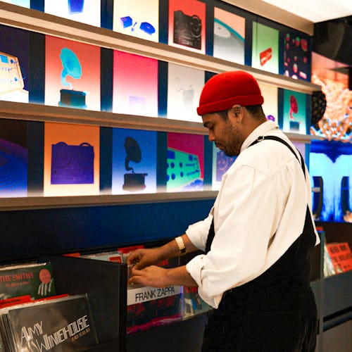 Listening to vinyl records onboard Virgin Voyages