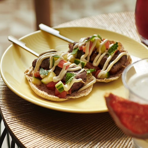 Meze plate at The Dock onboard Virgin Voyages