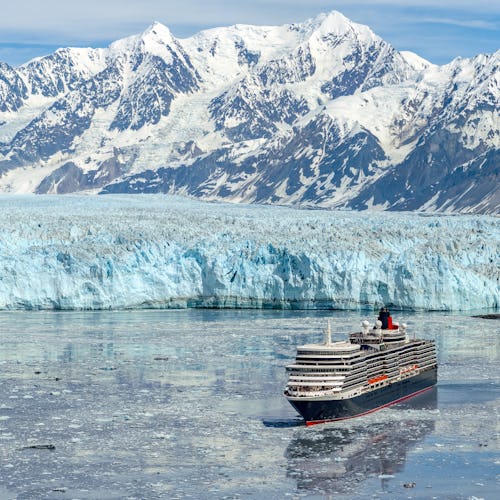 Cunard's Queen Elizabeth at Hubbard Glacier in Alaska