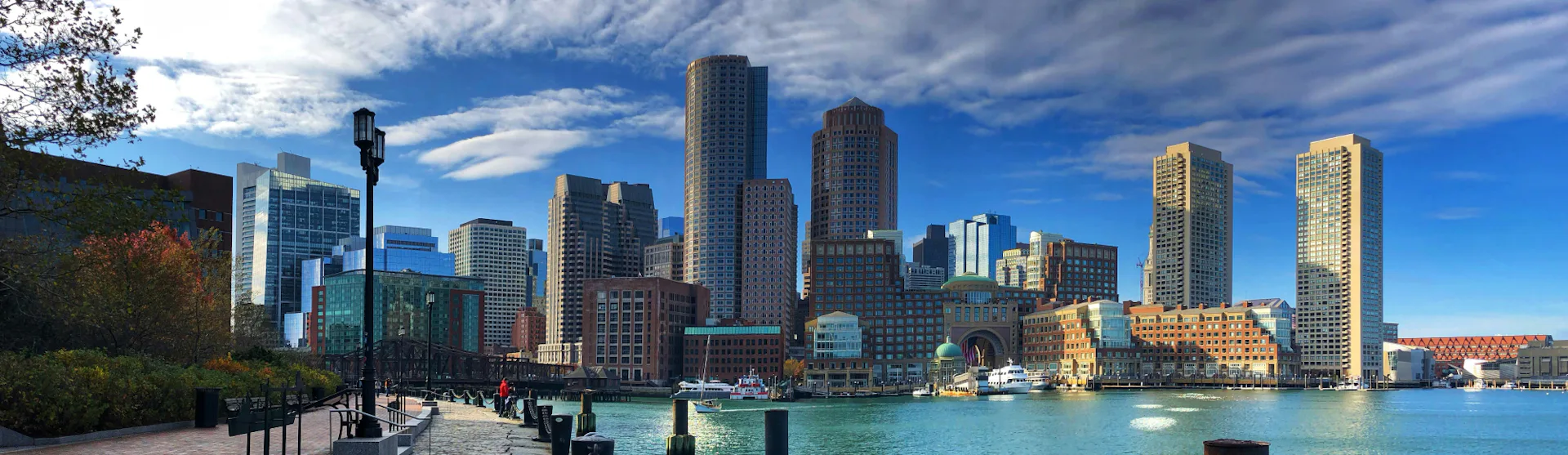 View of the Boston skyline from the waterfront