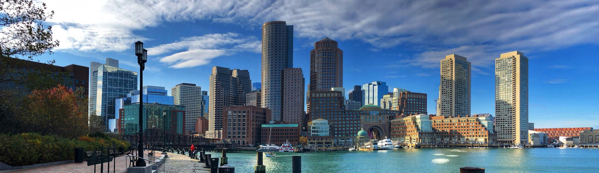 View of the Boston skyline from the waterfront