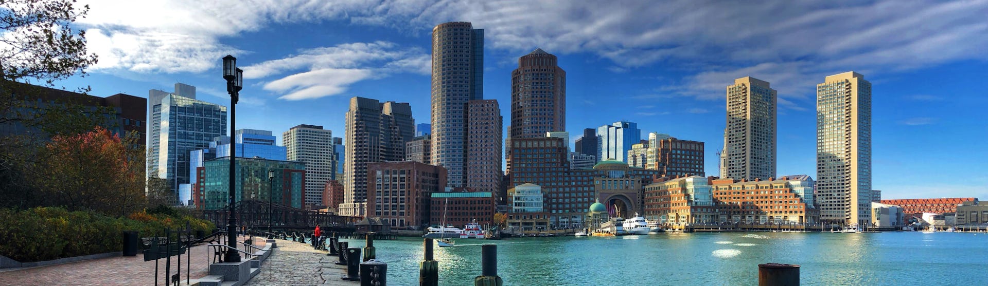 View of the Boston skyline from the waterfront