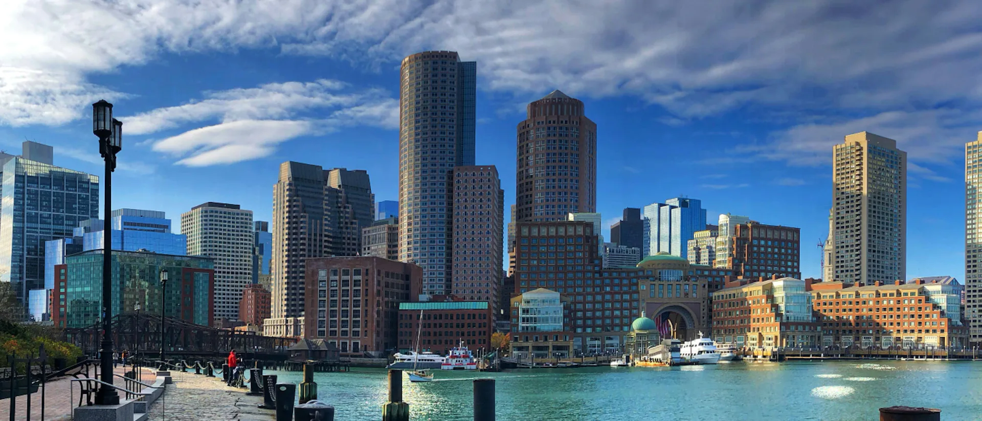 View of the Boston skyline from the waterfront