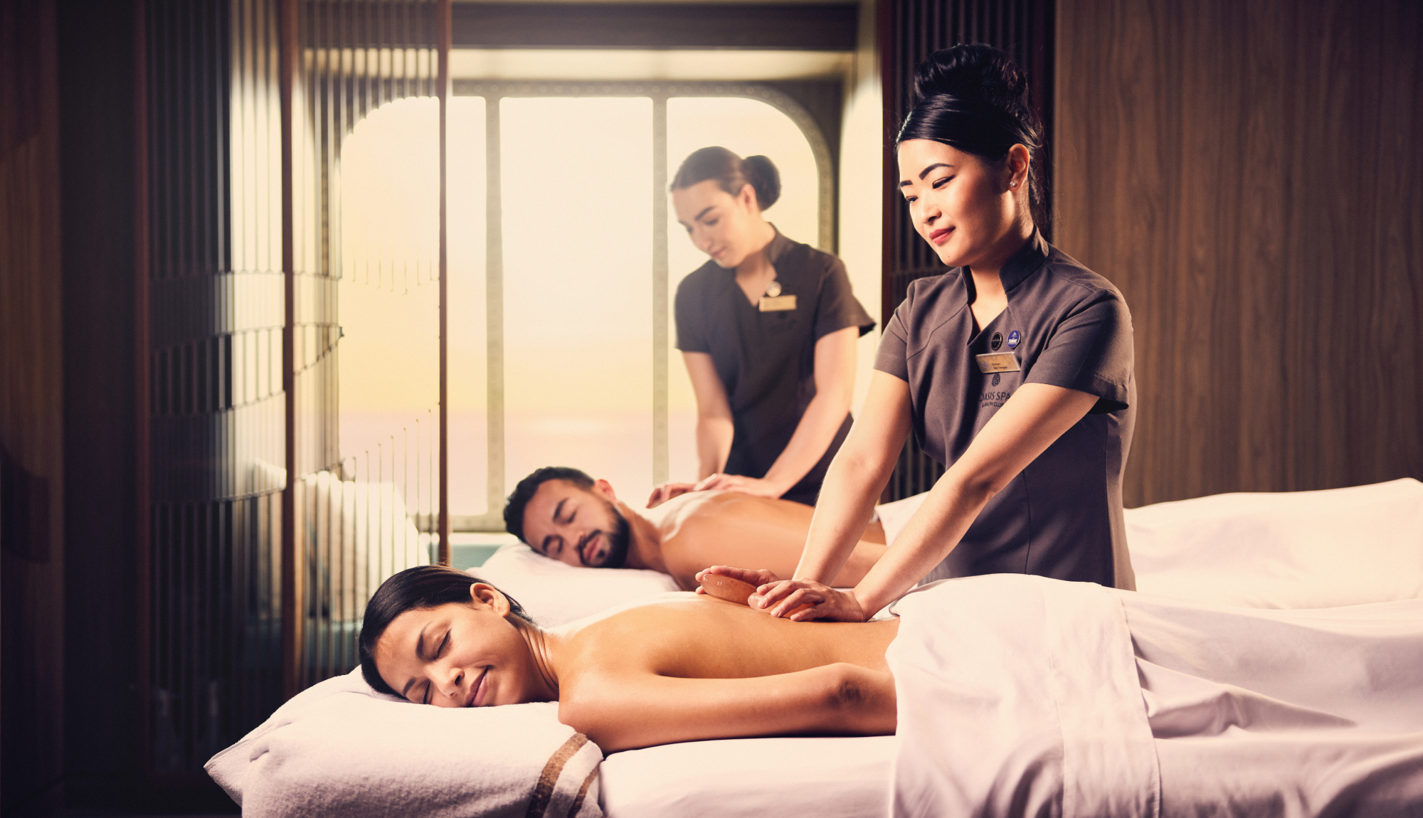 Couple enjoying a massage onboard P&O Cruises