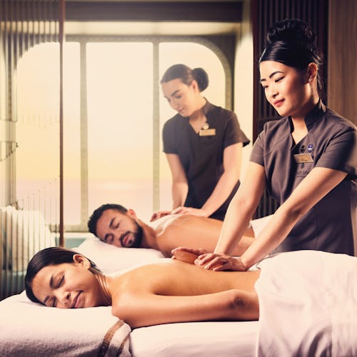 Couple enjoying a massage onboard P&O Cruises