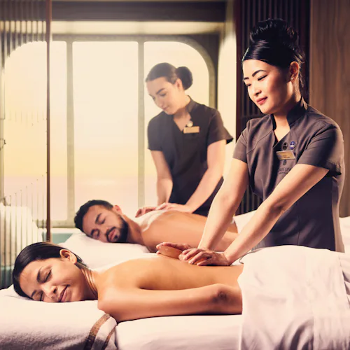 Couple enjoying a massage onboard P&O Cruises